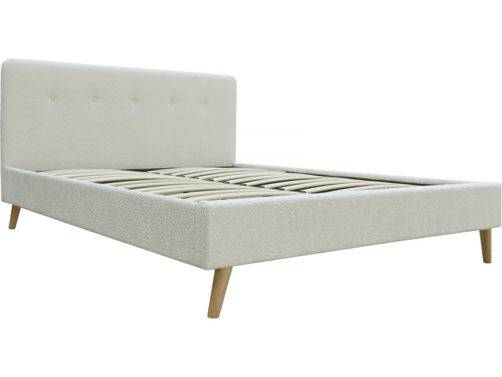 Lit tissu bouclette "Nemo" - 160 x 200 cm - Crème