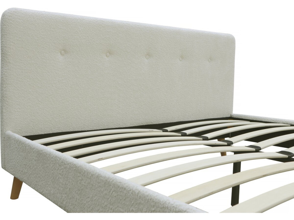 Lit tissu bouclette "Nemo" - 160 x 200 cm - Crème