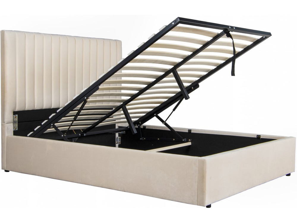 Lit avec coffre "Mia" - 140 x 190 cm - Beige