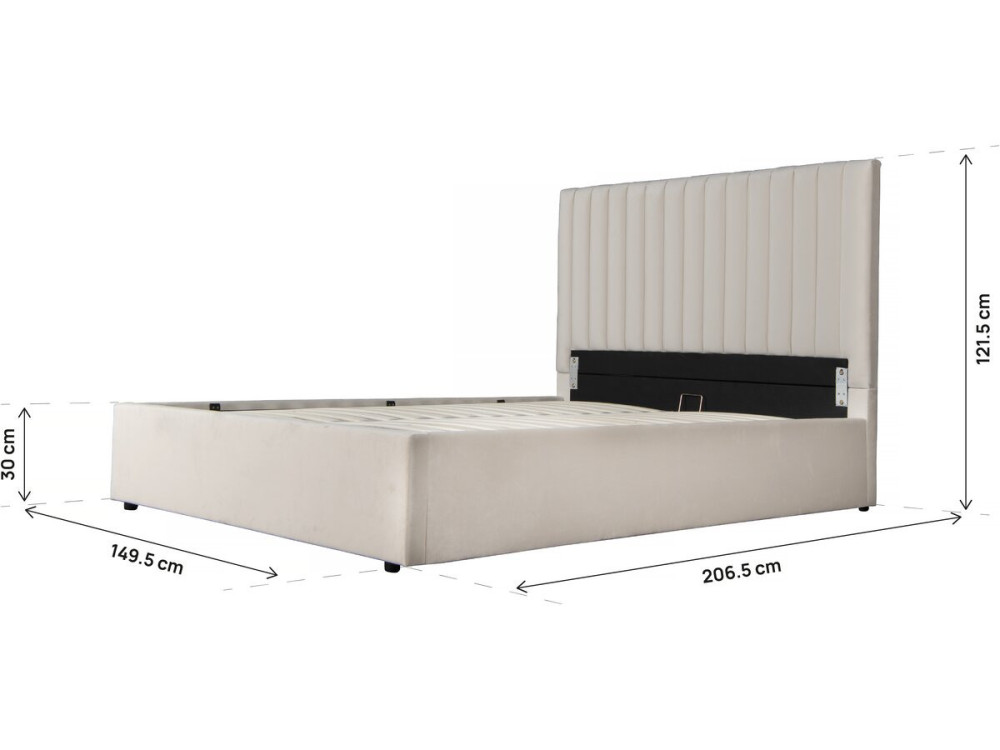 Lit avec coffre "Mia" - 140 x 190 cm - Beige