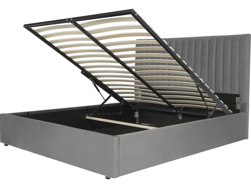 Lit avec coffre "Mia" - 140 x 190 cm - Gris