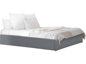 Lit simple en PVC avec coffre "Ava" - 90 x 190 cm - Gris