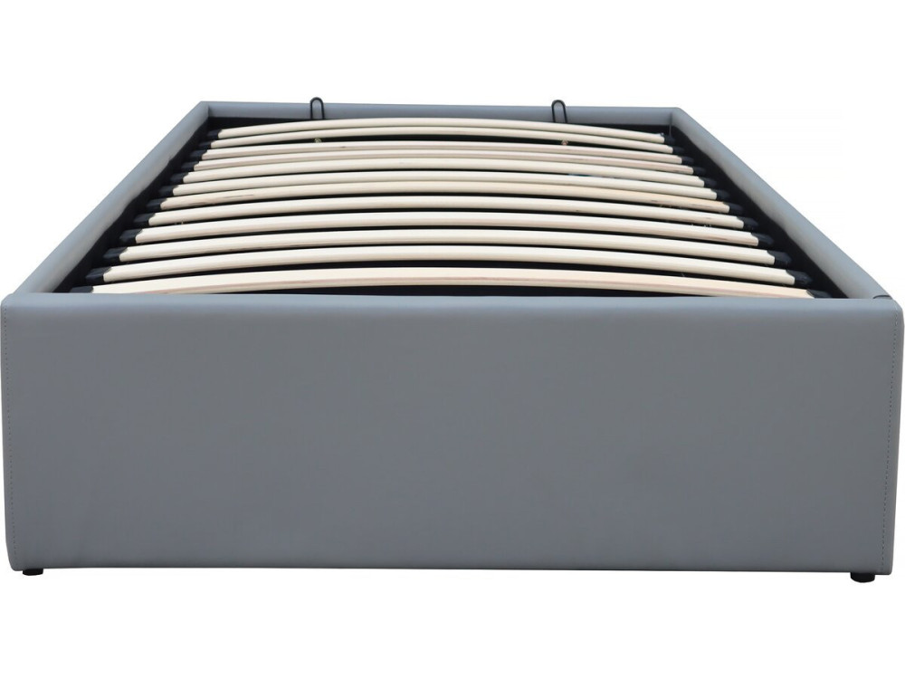 Lit simple en PVC avec coffre "Ava" - 90 x 190 cm - Gris