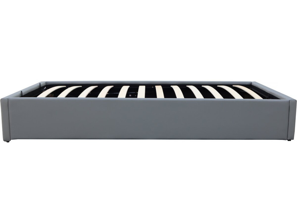 Lit simple en PVC avec coffre "Ava" - 90 x 190 cm - Gris
