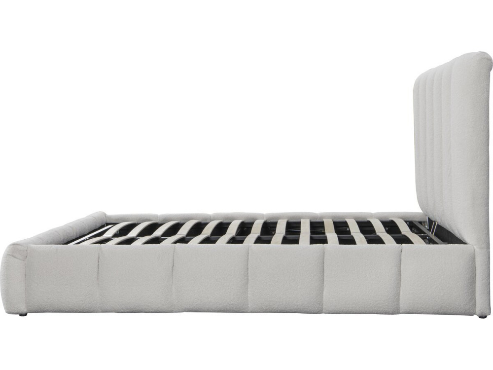 Lit bouclette avec coffre "Annie" - 140 x 190 cm - Blanc