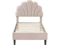 Lit coquillage en velours "Manon" - Beige - 160 x 200 cm - Beige