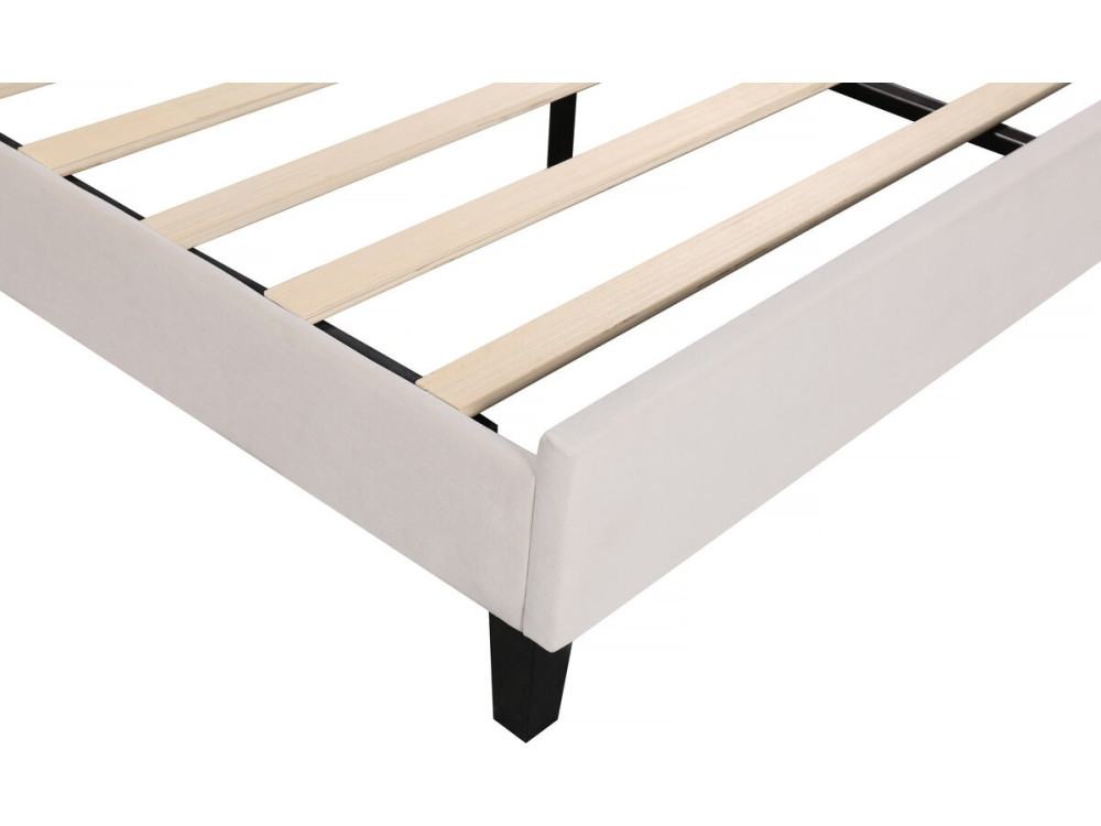 Lit coquillage en velours "Manon" - Beige - 160 x 200 cm