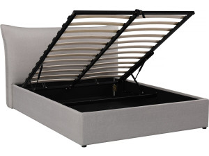 Lit coffre double "Megeve" 140 x 200 cm - Gris