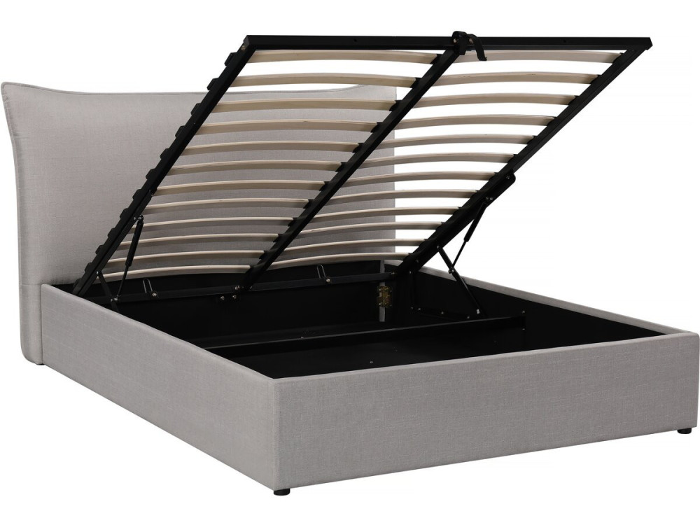 Lit coffre double "Megeve" 140 x 200 cm - Gris