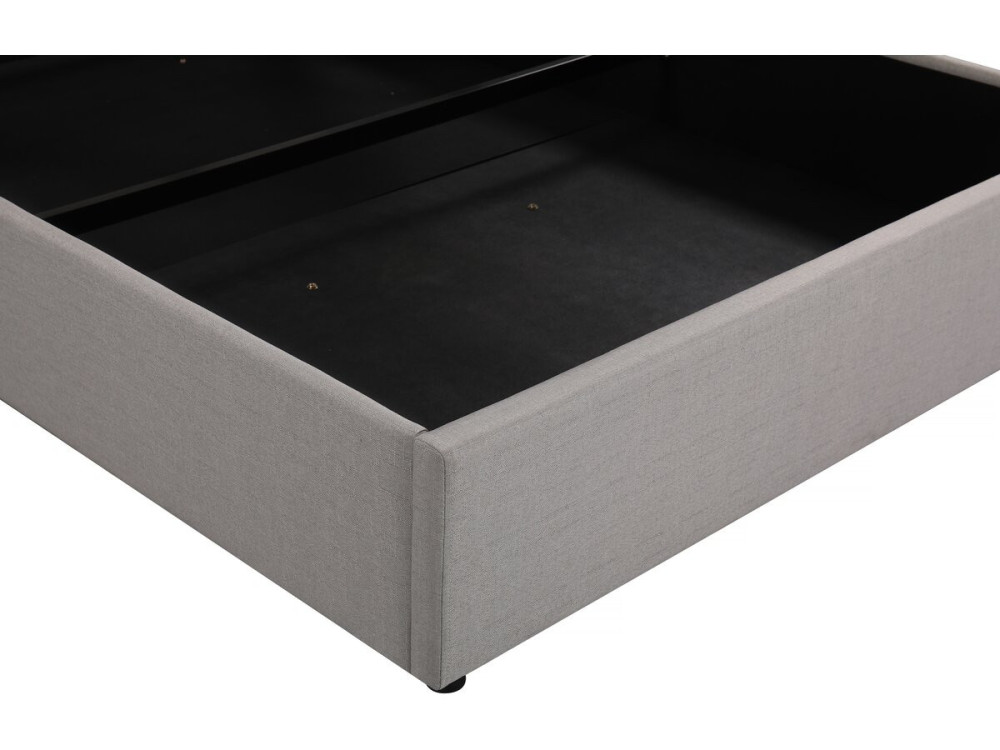 Lit coffre double "Megeve" 140 x 200 cm - Gris