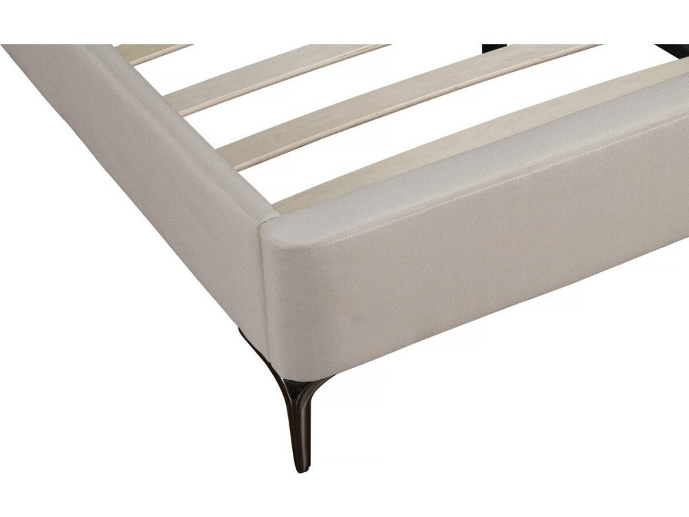 Lit double en tissu capitonné " Aspen" 160 x 200 cm - Beige