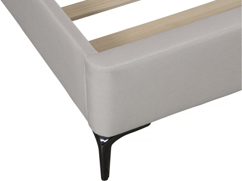 Lit double en tissu design "Moritz" - 160 x 200 cm - Beige
