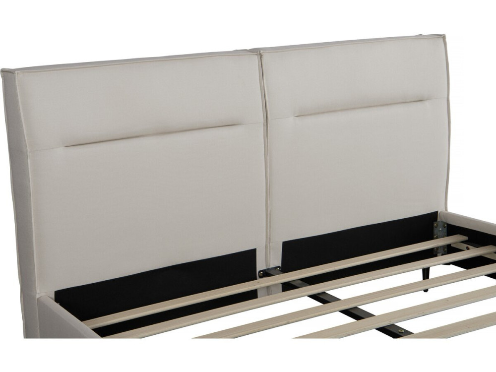 Lit double en tissu design "Moritz" - 180 x 200 cm - Beige