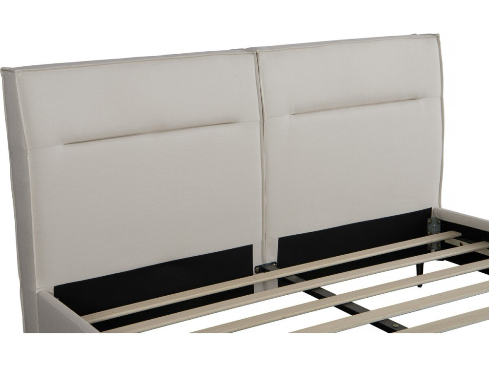 Lit double en tissu design "Moritz" - 140 x 190 cm - Beige