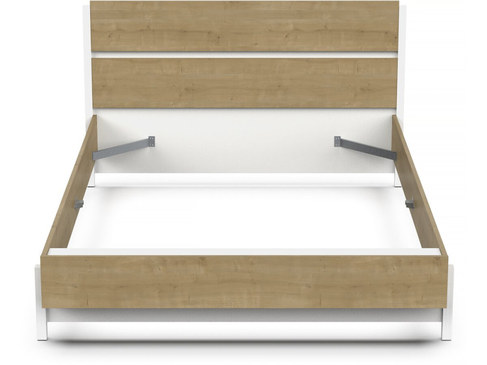 Lit Double "Craft" extractible - Bois - 140 x 200 cm - Marron
