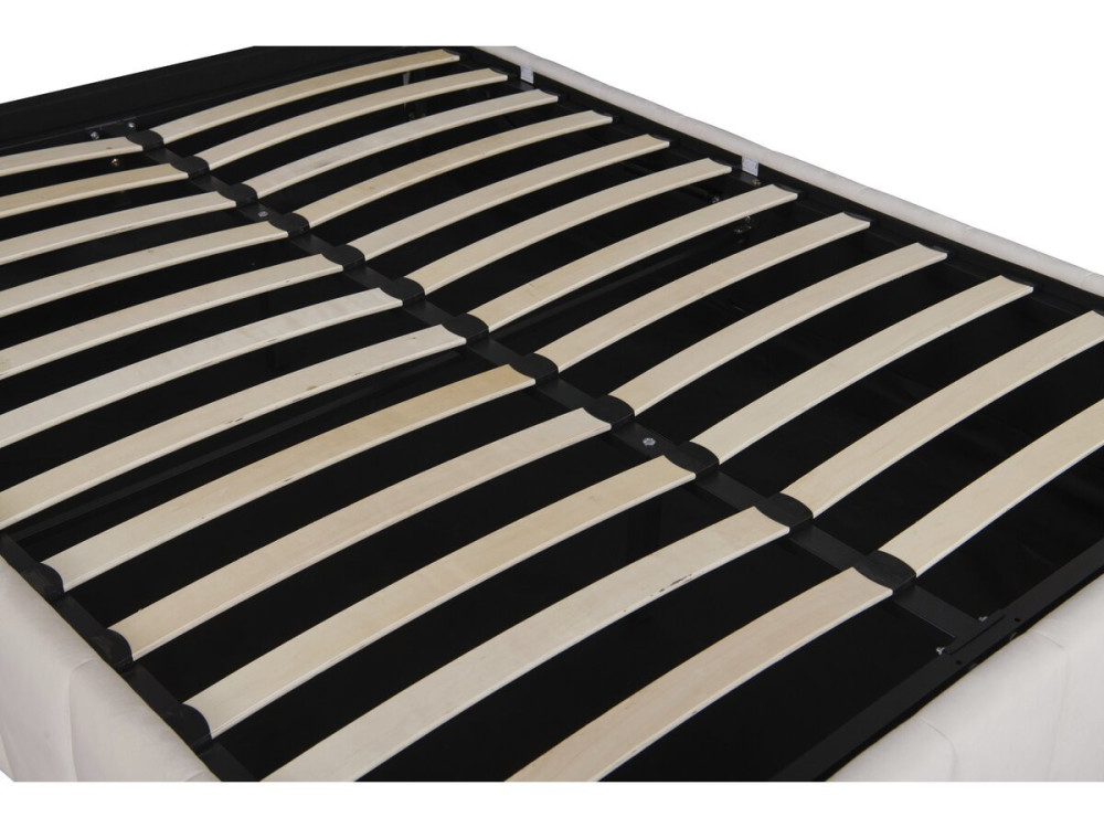 Lit double en velours avec coffre "Meribel" - Beige - 140 x 190 cm