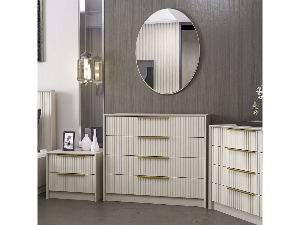 Commode en bois "Kale" - 100 x 45 x 85 cm - Beige