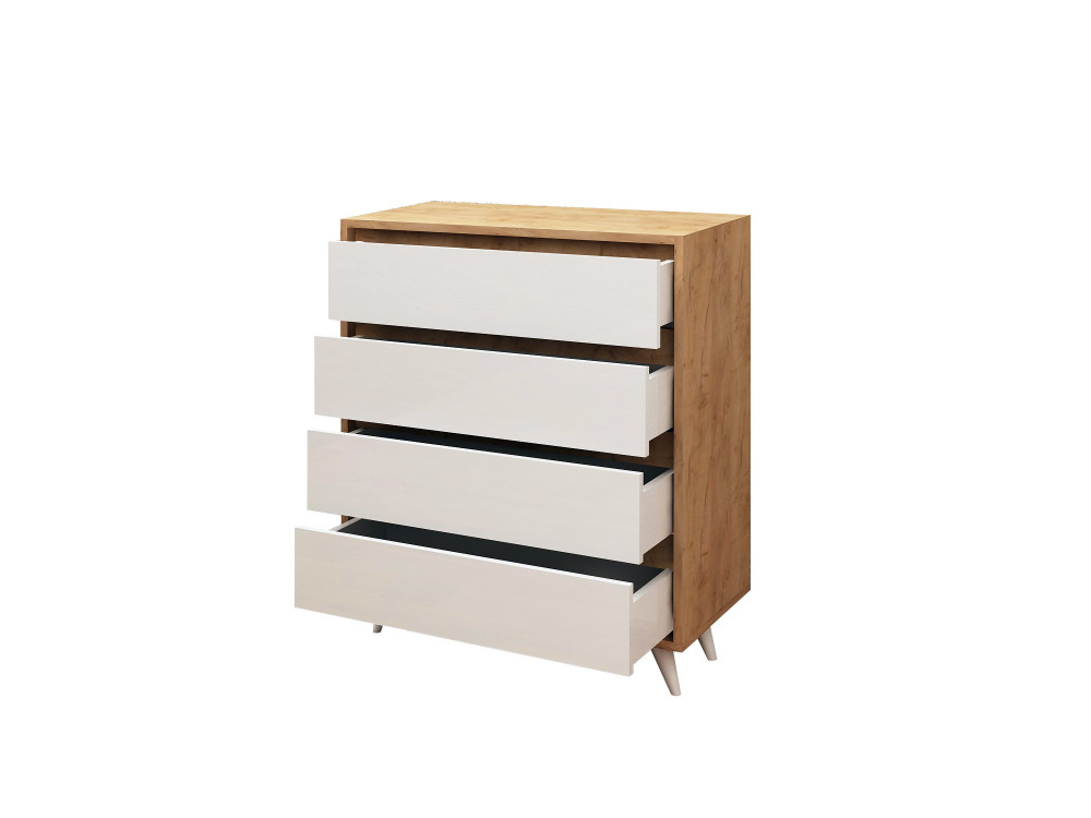 Commode en bois "Suvera" - 70 x 40 x 86 cm - Beige