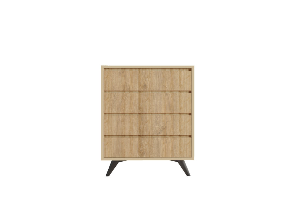Commode en bois "Suvera" - 70 x 40 x 86 cm - Marron clair