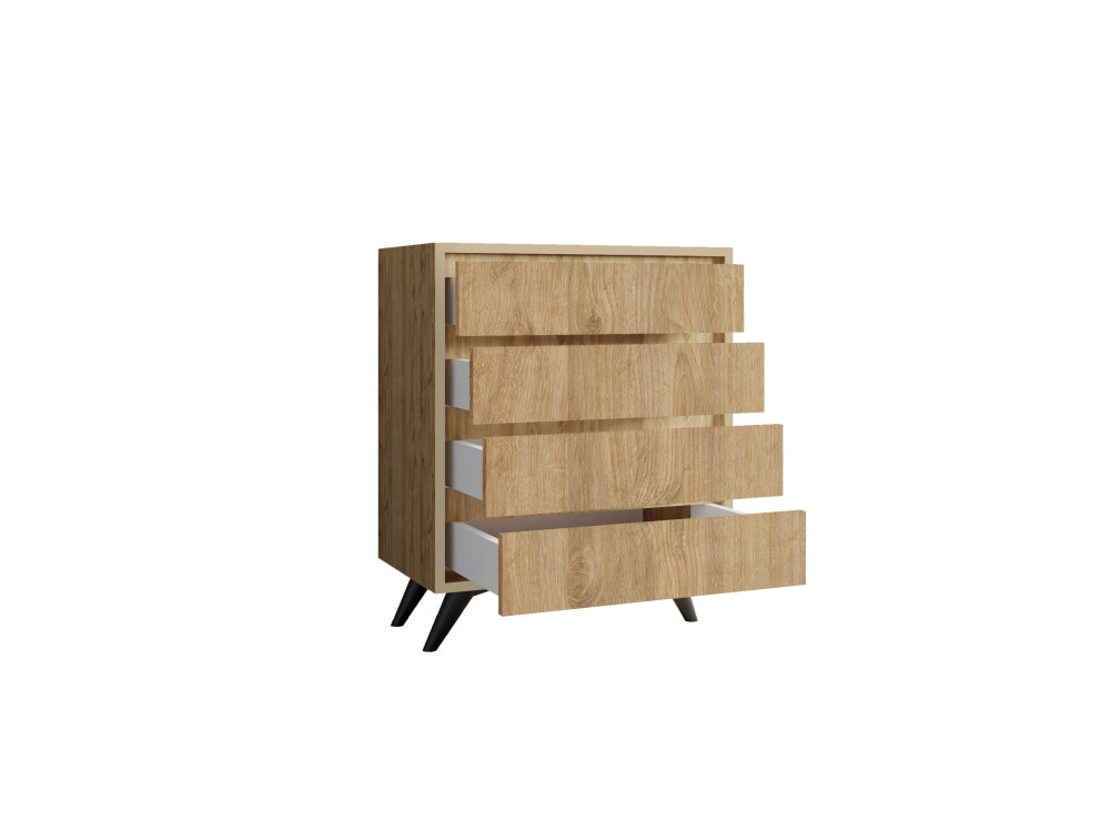 Commode en bois "Suvera" - 70 x 40 x 86 cm - Marron clair