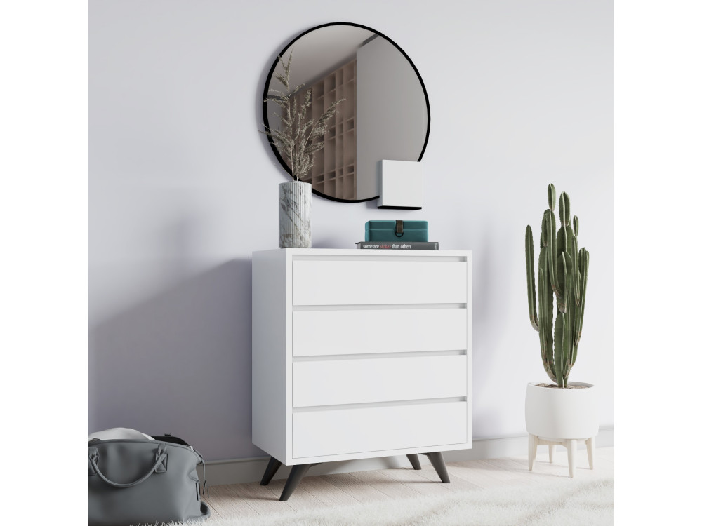 Commode en bois "Suvera" - 70 x 40 x 86 cm - Blanc