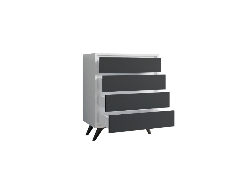 Commode en bois "Suvera" - 70 x 40 x 86 cm - Blanc