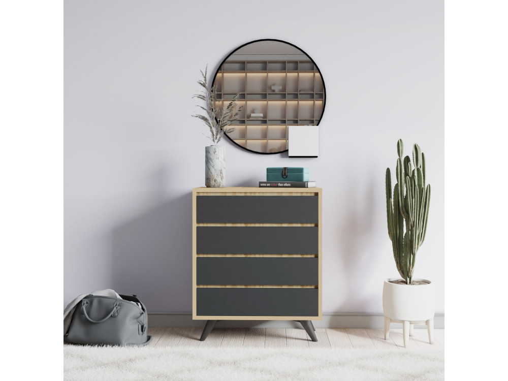 Commode en bois "Suvera" - 70 x 40 x 86 cm - Marron