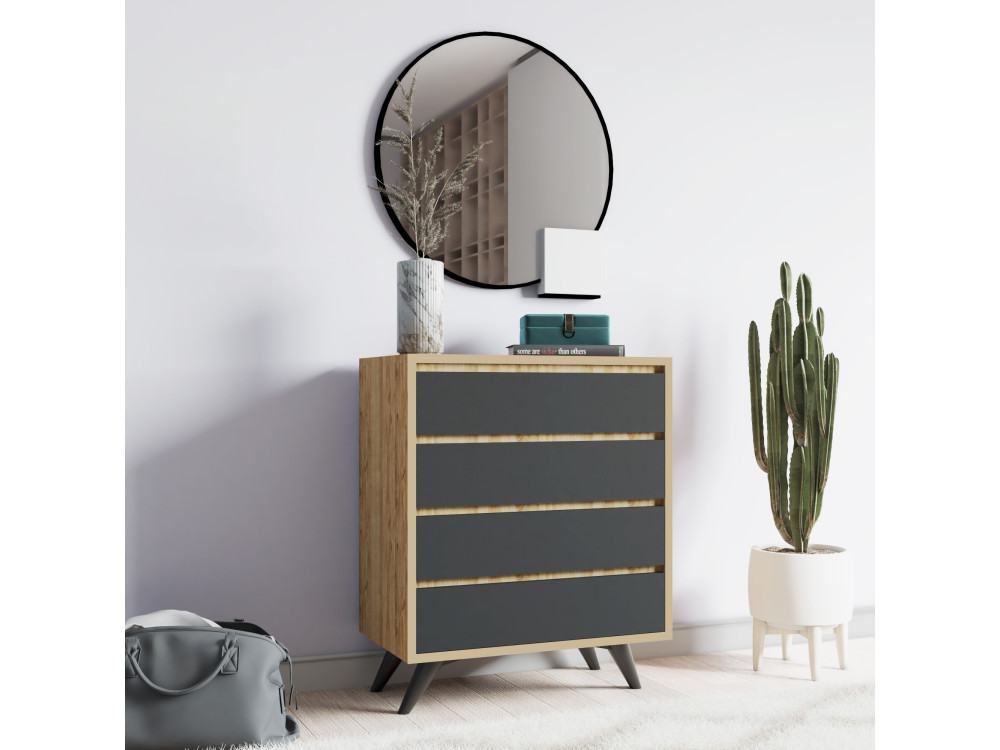 Commode en bois "Suvera" - 70 x 40 x 86 cm - Marron
