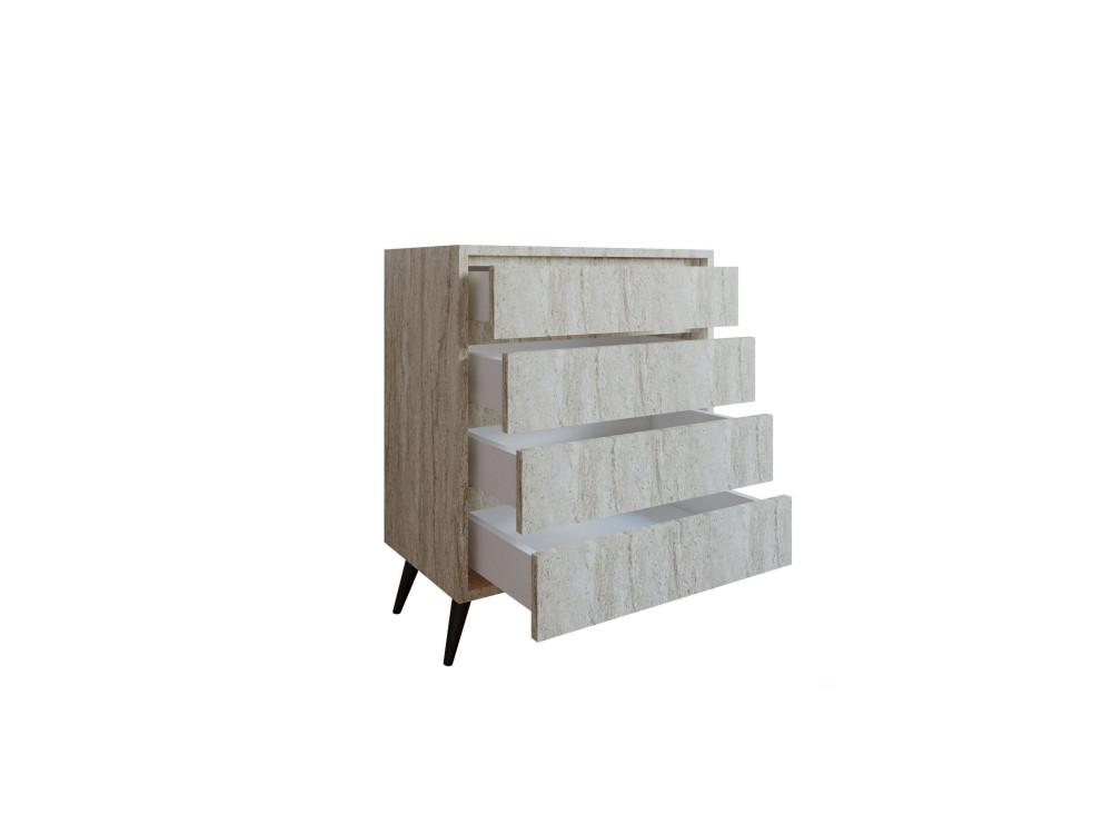 Commode en bois "Suvera" - 70 x 40 x 86 cm - Travertin