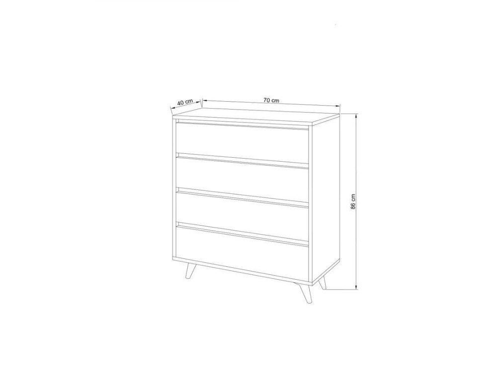 Commode en bois "Suvera" - 70 x 40 x 86 cm - Travertin
