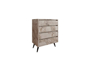 Commode en bois "Suvera" - 70 x 40 x 86 cm - Beige marbré