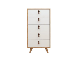 Commode en bois "Frenzu" - 50 x 40 x 103 cm - Blanc