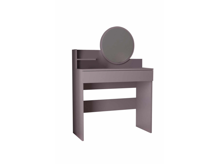 Coiffeuse avec miroir en bois "Harmony Mini Round" - 90 x 40 x 133 cm - Violet