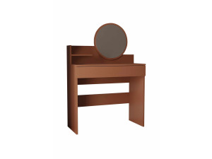 Coiffeuse avec miroir en bois "Harmony Mini Round" - 90 x 40 x 133 cm - Terracotta