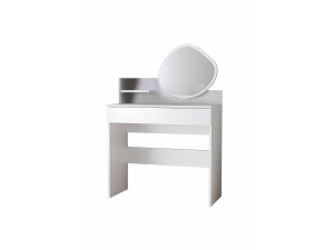 Coiffeuse avec miroir en bois "Harmony Mini Amorphous" - 90 x 40 x 133 cm - Blanc