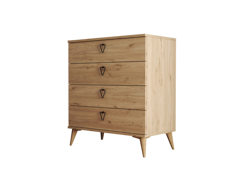 Commode en bois "Versa-Ce" - 80 x 45 x 90 cm - Marron