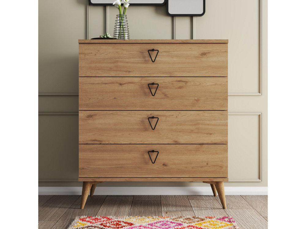 Commode en bois "Versa-Ce" - 80 x 45 x 90 cm - Marron