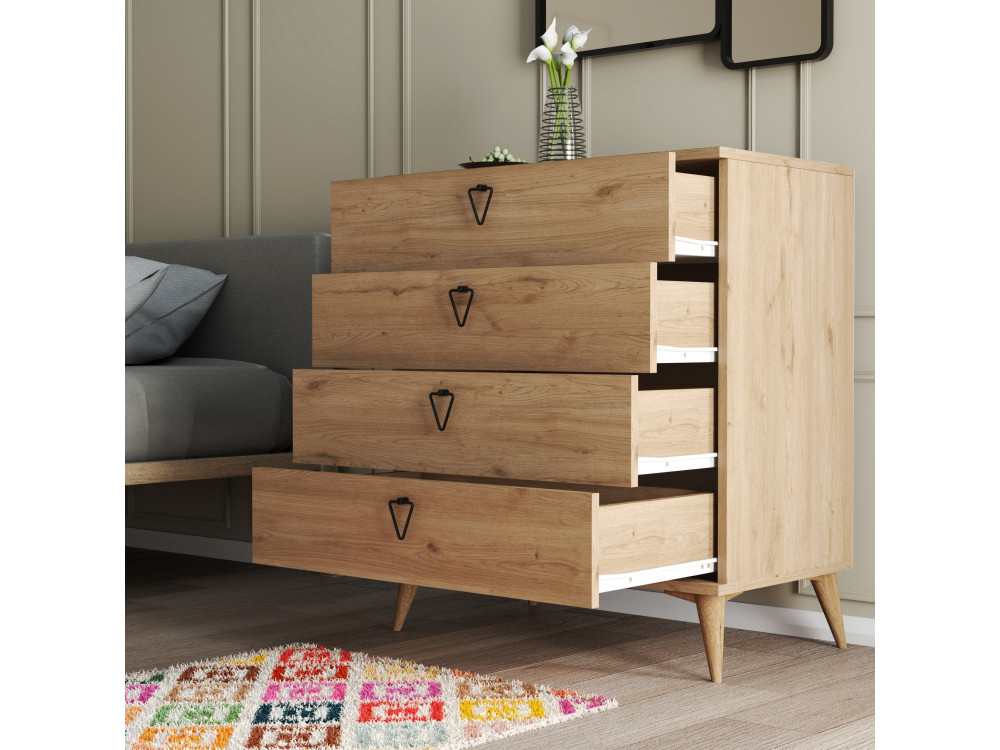 Commode en bois "Versa-Ce" - 80 x 45 x 90 cm - Marron