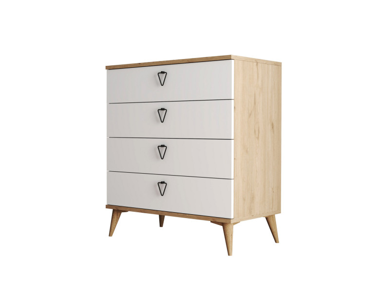 Commode en bois "Versa-Ce" - 80 x 45 x 90 cm - Blanc