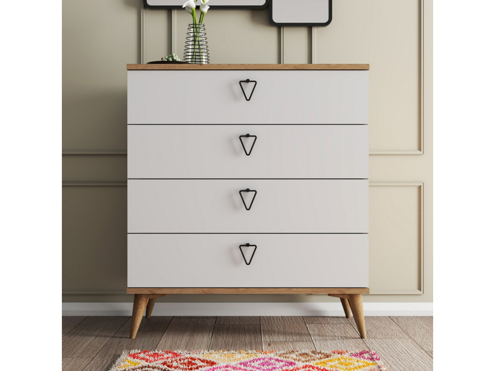 Commode en bois "Versa-Ce" - 80 x 45 x 90 cm - Blanc