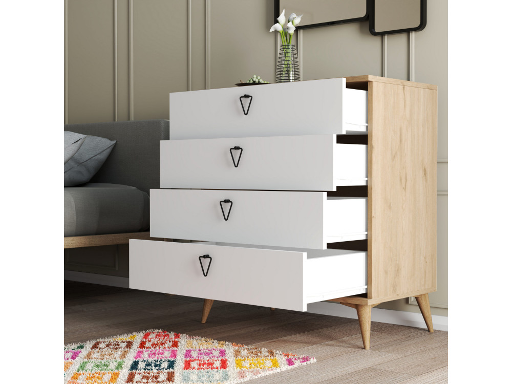Commode en bois "Versa-Ce" - 80 x 45 x 90 cm - Blanc