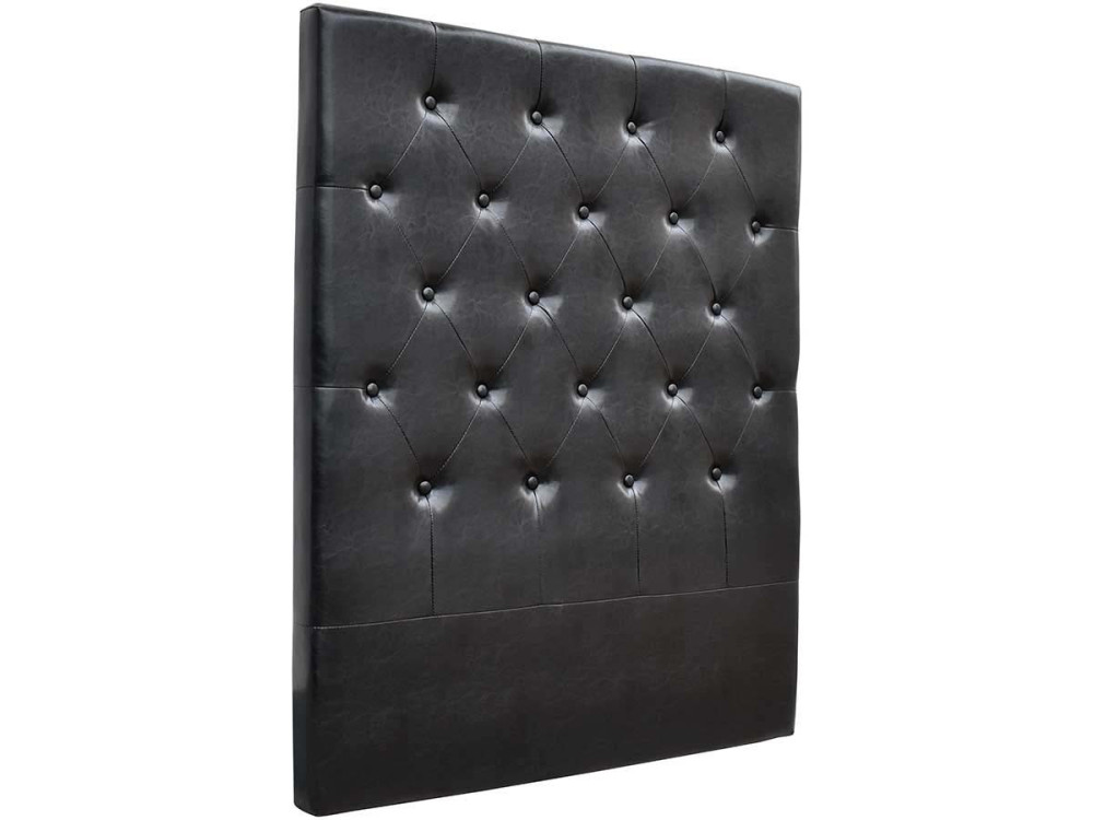 Tête de lit capitonnée "Déco" - 99 cm - Noir - En PVC