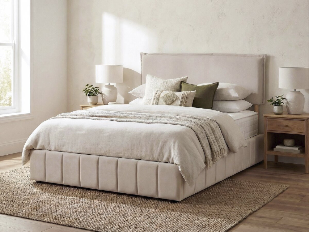 Tête de lit "Jessica" en lin - 160 cm - Beige