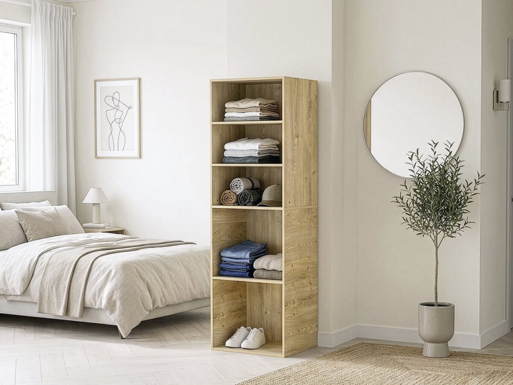 Armoire avec 5 étagères "Opéra" - 60 x 45 x 180 cm - Beige