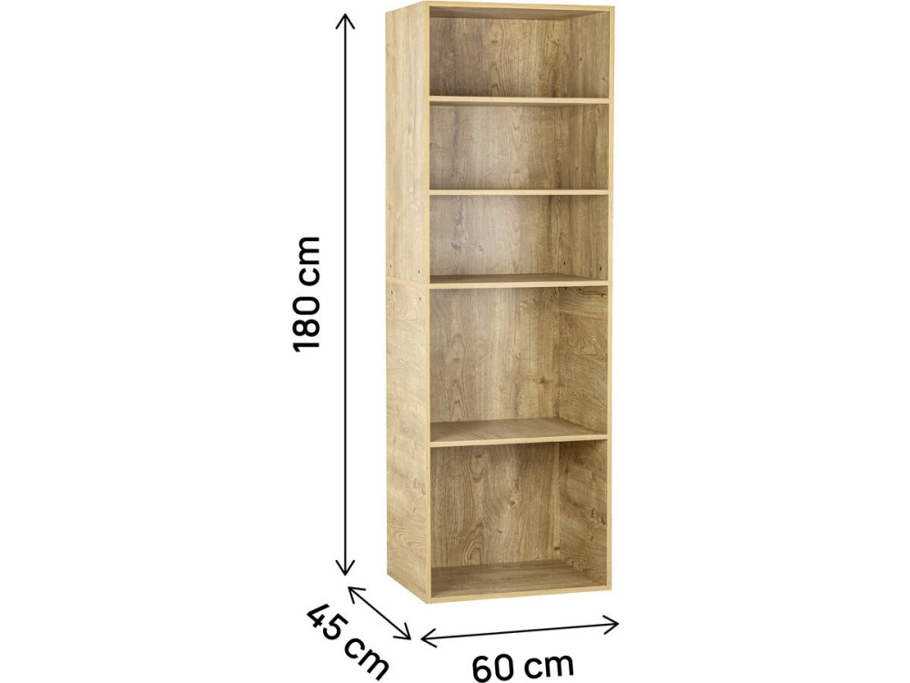 Armoire avec 5 étagères "Opéra" - 60 x 45 x 180 cm - Beige