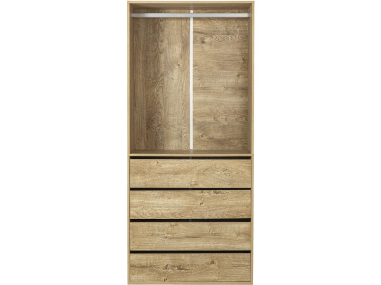 Armoire avec 4 tiroirs et 1 penderie "Opéra" - 80 x 45 x 180 cm - Beige