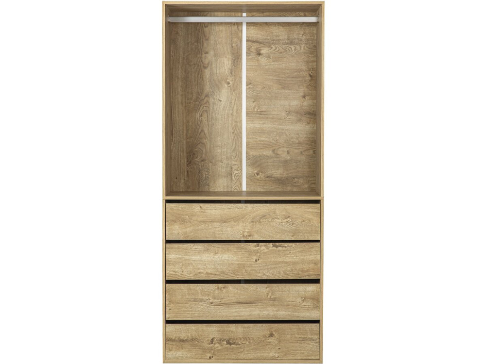 Armoire avec 4 tiroirs et 1 penderie "Opéra" - 80 x 45 x 180 cm - Beige