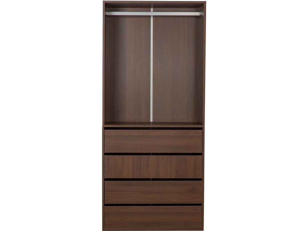 Armoire avec 4 tiroirs et 1 penderie "Opéra" - 80 x 45 x 180 cm - Marron