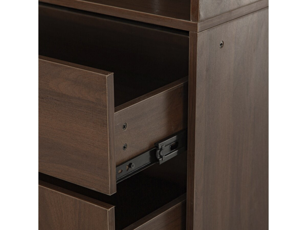Armoire avec 4 tiroirs et 1 penderie "Opéra" - 80 x 45 x 180 cm - Marron