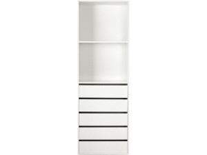 Armoire avec 5 tiroirs et 2 étagères "Opéra" - 60 x 45 x 180 cm - Blanc